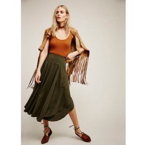 Free People - Free Falling Military Skirt (Deep Olive, Size 8)